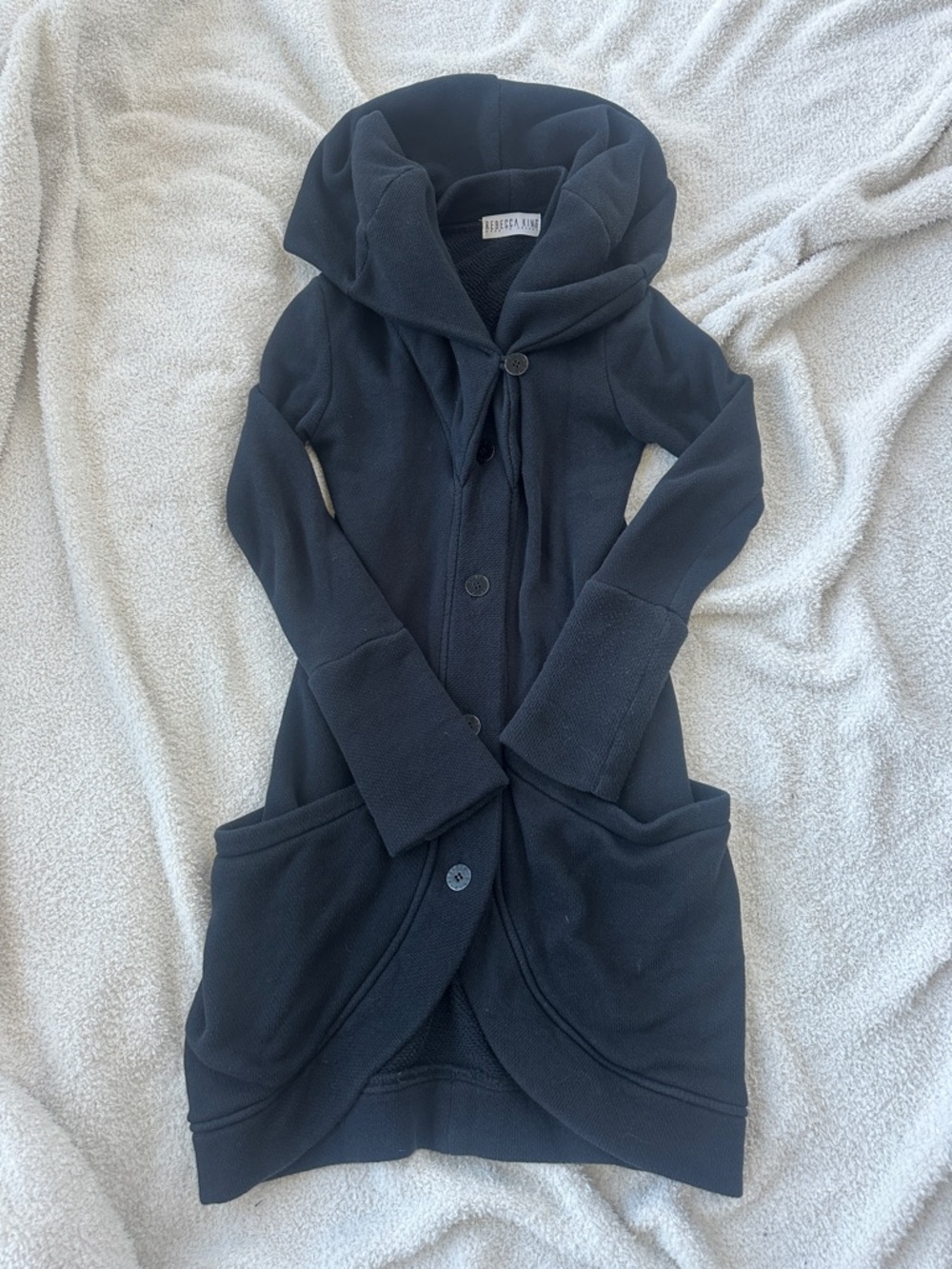 Rebecca King Black Hooded Knit Cardigan